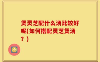 煲灵芝配什么汤比较好呢(如何搭配灵芝煲汤？)