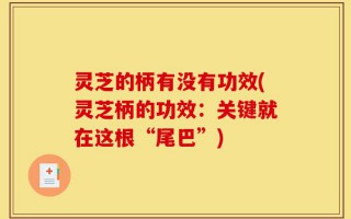 灵芝的柄有没有功效(灵芝柄的功效：关键就在这根“尾巴”)