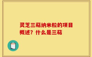 灵芝三萜纳米粒的项目概述？什么是三萜