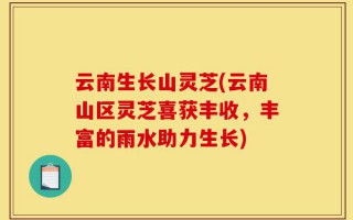 云南生长山灵芝(云南山区灵芝喜获丰收，丰富的雨水助力生长)