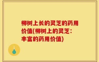 柳树上长的灵芝的药用价值(柳树上的灵芝：丰富的药用价值)