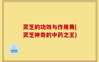灵芝的功效与作用黄(灵芝神奇的中药之王)