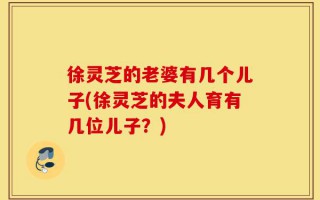 徐灵芝的老婆有几个儿子(徐灵芝的夫人育有几位儿子？)