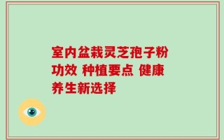 室内盆栽灵芝孢子粉 功效 种植要点 健康养生新选择