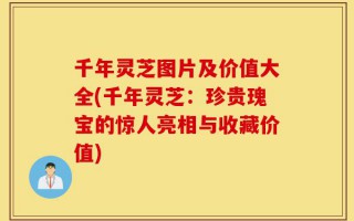 千年灵芝图片及价值大全(千年灵芝：珍贵瑰宝的惊人亮相与收藏价值)