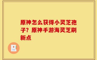原神怎么获得小灵芝孢子？原神手游海灵芝刷新点