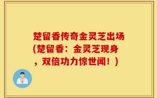 楚留香传奇金灵芝出场(楚留香：金灵芝现身，双倍功力惊世闻！)