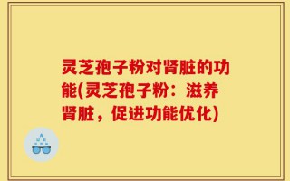 灵芝孢子粉对肾脏的功能(灵芝孢子粉：滋养肾脏，促进功能优化)