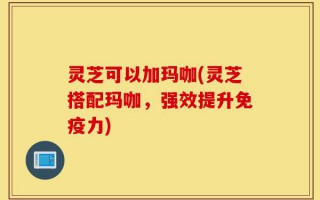 灵芝可以加玛咖(灵芝搭配玛咖，强效提升免疫力)