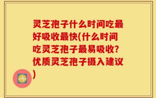 灵芝孢子什么时间吃最好吸收最快(什么时间吃灵芝孢子最易吸收？优质灵芝孢子摄入建议)