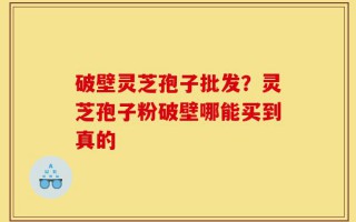 破壁灵芝孢子批发？灵芝孢子粉破壁哪能买到真的