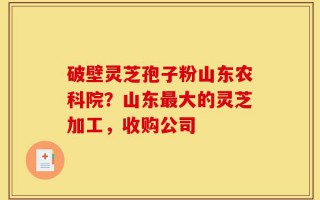 破壁灵芝孢子粉山东农科院？山东最大的灵芝加工，收购公司