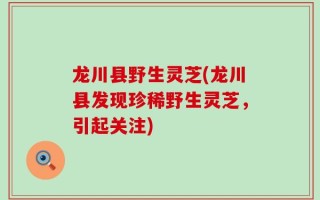 龙川县野生灵芝(龙川县发现珍稀野生灵芝，引起关注)