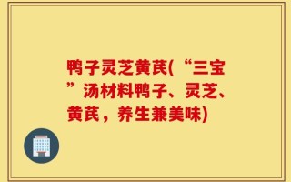 鸭子灵芝黄芪(“三宝”汤材料鸭子、灵芝、黄芪，养生兼美味)