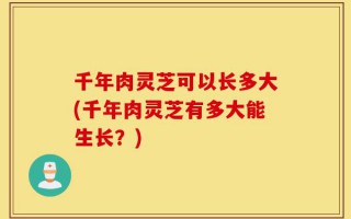 千年肉灵芝可以长多大(千年肉灵芝有多大能生长？)
