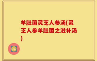 羊肚菌灵芝人参汤(灵芝人参羊肚菌之滋补汤)