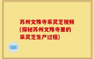 苏州文殊寺采灵芝视频(探秘苏州文殊寺里的采灵芝生产过程)