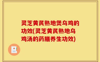 灵芝黄芪熟地煲乌鸡的功效(灵芝黄芪熟地乌鸡汤的药膳养生功效)