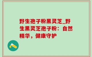 野生孢子粉黑灵芝_野生黑灵芝孢子粉：自然精华，健康守护