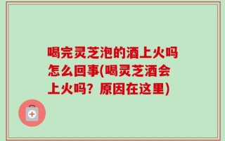 喝完灵芝泡的酒上火吗怎么回事(喝灵芝酒会上火吗？原因在这里)