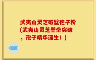 武夷山灵芝破壁孢子粉(武夷山灵芝壁垒突破，孢子精华诞生！)