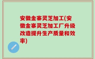 安徽金寨灵芝加工(安徽金寨灵芝加工厂升级改造提升生产质量和效率)