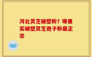 河北灵芝破壁粉？哪里买破壁灵芝孢子粉最正宗