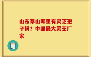 山东泰山哪里有灵芝孢子粉？中国最大灵芝厂家