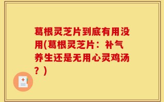 葛根灵芝片到底有用没用(葛根灵芝片：补气养生还是无用心灵鸡汤？)