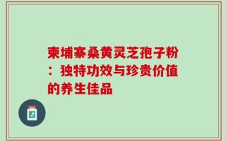 柬埔寨桑黄灵芝孢子粉：独特功效与珍贵价值的养生佳品
