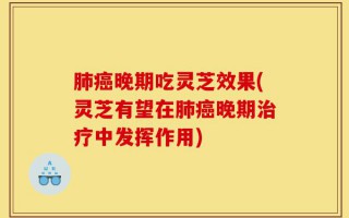 肺癌晚期吃灵芝效果(灵芝有望在肺癌晚期治疗中发挥作用)