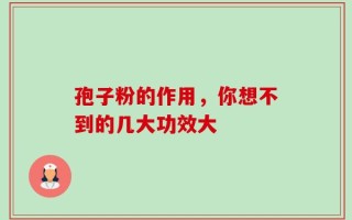 孢子粉的作用，你想不到的几大功效大
