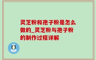 灵芝粉和孢子粉是怎么做的_灵芝粉与孢子粉的制作过程详解