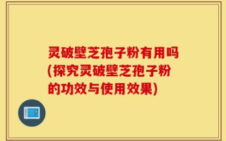 灵破壁芝孢子粉有用吗(探究灵破壁芝孢子粉的功效与使用效果)