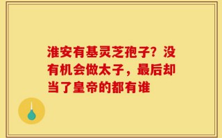 淮安有基灵芝孢子？没有机会做太子，最后却当了皇帝的都有谁