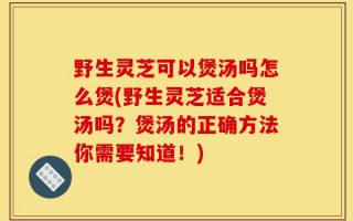 野生灵芝可以煲汤吗怎么煲(野生灵芝适合煲汤吗？煲汤的正确方法你需要知道！)