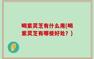喝紫灵芝有什么用(喝紫灵芝有哪些好处？)