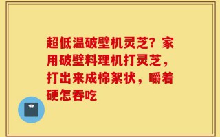 超低温破壁机灵芝？家用破壁料理机打灵芝，打出来成棉絮状，嚼着硬怎吞吃