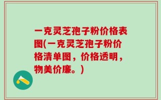 一克灵芝孢子粉价格表图(一克灵芝孢子粉价格清单图，价格透明，物美价廉。)