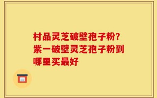 村品灵芝破壁孢子粉？紫一破壁灵芝孢子粉到哪里买最好