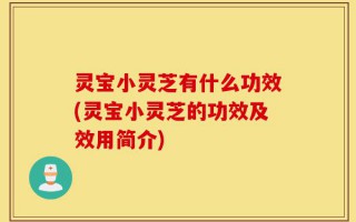 灵宝小灵芝有什么功效(灵宝小灵芝的功效及效用简介)