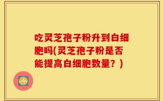 吃灵芝孢子粉升到白细胞吗(灵芝孢子粉是否能提高白细胞数量？)