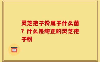 灵芝孢子粉属于什么菌？什么是纯正的灵芝孢子粉
