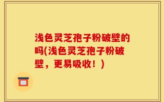 浅色灵芝孢子粉破壁的吗(浅色灵芝孢子粉破壁，更易吸收！)