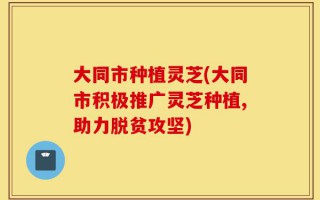 大同市种植灵芝(大同市积极推广灵芝种植,助力脱贫攻坚)