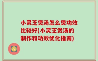 小灵芝煲汤怎么煲功效比较好(小灵芝煲汤的制作和功效优化指南)