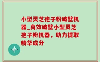 小型灵芝孢子粉破壁机器_高效破壁小型灵芝孢子粉机器，助力提取精华成分
