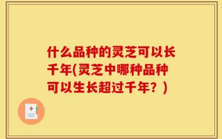 什么品种的灵芝可以长千年(灵芝中哪种品种可以生长超过千年？)
