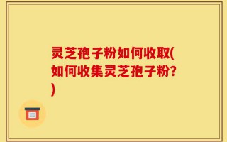 灵芝孢子粉如何收取(如何收集灵芝孢子粉？)