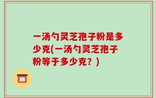 一汤勺灵芝孢子粉是多少克(一汤勺灵芝孢子粉等于多少克？)